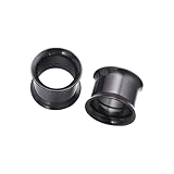 SHIELD PLUS Body Jewelry 316L Ear Gauges Screw Fit Tunnels, Tunnel Plug Earrings Sold as a Pair (1 Pair) (Black) ((16mm -5/8 Inch))