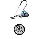 Bundle of Eureka Whirlwind Bagless Canister 2.5L Vacuum Cleaner, NEN110A, Blue + Eureka NEN110A/NEN110B/NEN110D Inlet Frame and Sponge Filter, Black