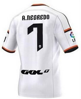 Amazon Co Jp ップ タイpaco Alcacerサッカーユニフォームバレンシア14 15ホームホワイトotamendi A Negredoガヤカミーサデルfutbol 7 Xl ファッション