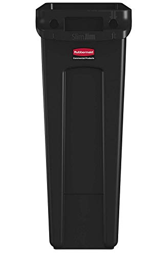 Caneca de basura rectangular Rubbermaid 23 gal negra pack 4 miniatura 2