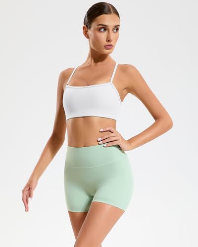 RIOJOY Sports Bras for Women, Racer Back Workout Gym Sports Bra, Thin Strap Sport Bra, Removable Pads Yoga Womens Sport Bras2