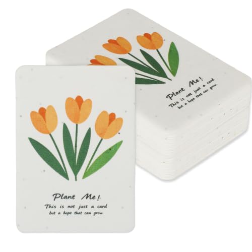 Mini cartes en papier de graines x20, invitations de mariage écologiques 6x9 cm