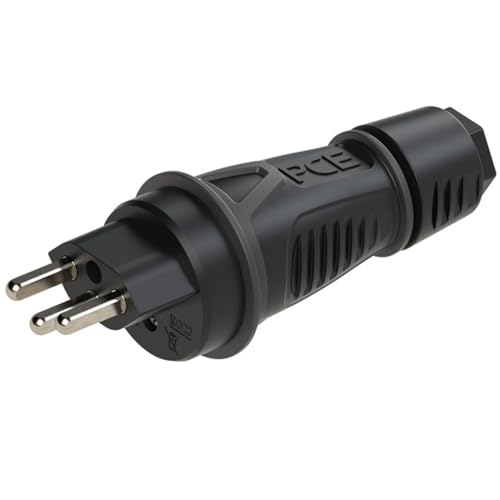 Spina SK 230V/16A IP55 svizzero standard T23 nero – PCE