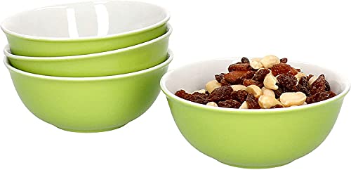 Ritzenhoff & Breker 4er Geschirrset Schale Doppio in Grün aus Porzellan mit 11 cm Ø und 4,5 cm Höhe I Bunte Schälchen für Diverse Snacks und Antipasti I Spülmaschinenfest