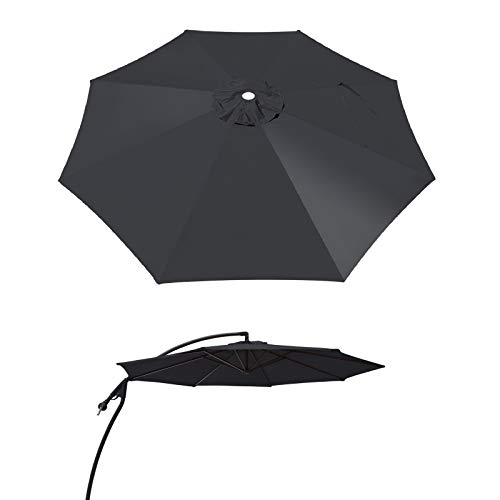 BenefitUSA 9ft- 8rib Umbrella Top Cover Canopy Patio Replacement Canopy Outdoor (Black)