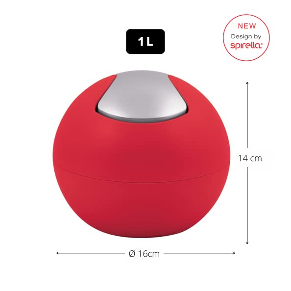 Spirella Bowl Matt-Red, Opaque Red, Red Opaque, 20 cm x 10 cm x 30 cm - Image 2