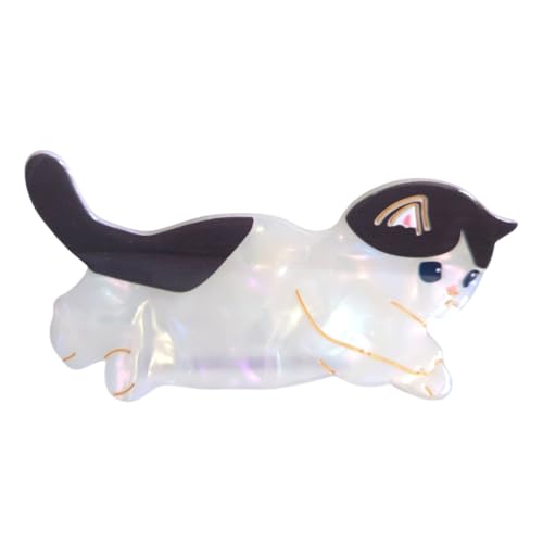 Cute Cat Hair Clip Funny Acetate Claw Clips Small Hair Clips for Women Blackwhite