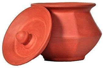 HEALTHYINDIA Clay Handi Pot, 500ml (Brown)