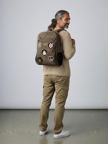 Image of The House of tara Canvas Laptop Backpack for Men & Women 16 Liters | Casual Bag with Waterproof Inner Lining & Laptop Compartment (fits up to 15.6 Inch) | Suitable for College & Travel (Acron Brown)