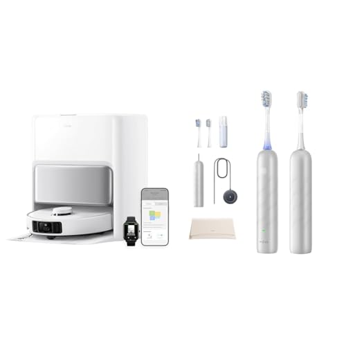 MOVA P50 Pro Ultra Robot Aspirador y Fregasuelos, 19000 Pa Fresh Pro 3DClean Cepillo de Dientes con aplicación, 2 Cabezales de Cepillado 3-en-1 Plateado