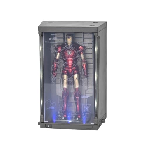 Image of ZD Toys Action Figure Collectible - 7 Inch Ironman Mk 3 with LED Light Display Case, Premium PVC Build Collectible, Interchangeable Accessories, Perfect for Gifting, Ages 15+ Years