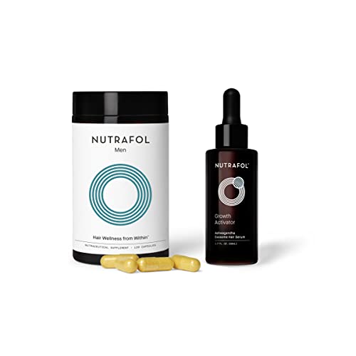Nutrafol Men Clinically Proven Hair Supplement and Growth Activator Hair Serum with Patent-Pending Ashwagandha Exosome Technology