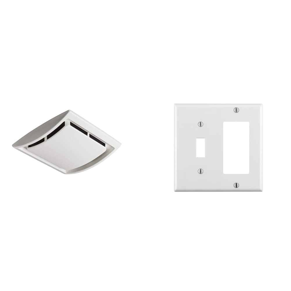 BROANNuTone QK60S Broan Bathroom Ventilation Grille Upgrade QuickKit, White & Leviton 80405W 2