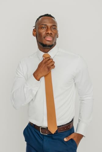Image of DAZI Men's Skinny Tie, Cotton Wool Linen Necktie, Great for Weddings, Groom, Groomsmen, Missions, Dances, Gifts.