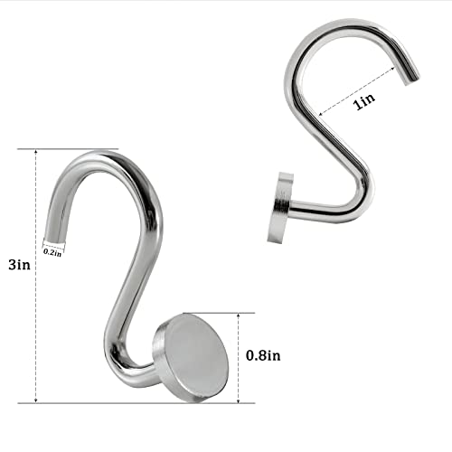 Estmy Modern Chrome Shower Curtain Hooks Rings Set Of 12, Luxury Heavy Duty 6.0Mm Metal Wire, Rust Resistant Silver Decorative Shower Hooks Rings For Bathroom Shower Rods Curtains, Clothing, Towels #TOP2
