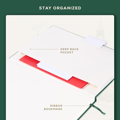 Beechmore Books Notenbuch A4 (21,6 × 29 cm) – 156 Seiten, 120 g/m² | Hardcover aus Veganleder, Perforierte Notenzeilen, Lay-Flat, Geschenkbox für Musiker, Komponisten, Lehrer