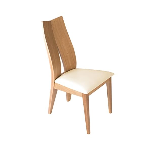 treesure Esszimmerstuhl M, Eiche Massivholz, Bezug Kunstleder, Küchenstuhl, Lounge Stuhl, Designerstuhl