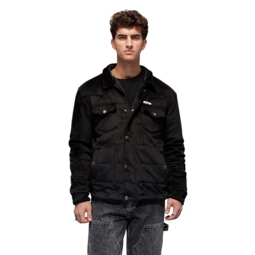 Image of WROGN Men's Corduroy Jacket | Zip & Snap Button | Oversized Fit