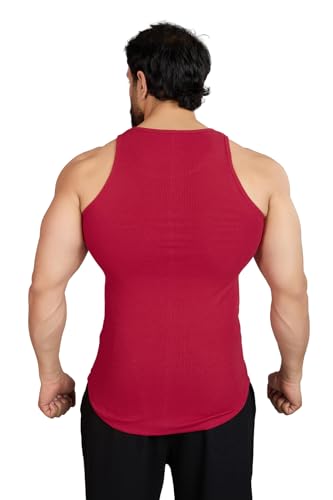Image of FUAARK Ribbed Slim Fit Gym & Workout Tank for Men's -
