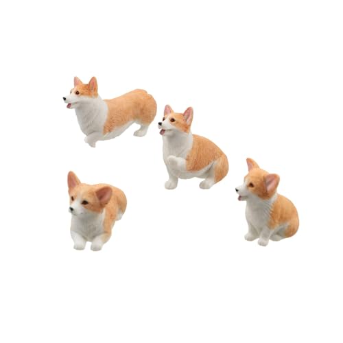 Figuras Miniatura Corgi en Resina 4 Piezas miniatura 4