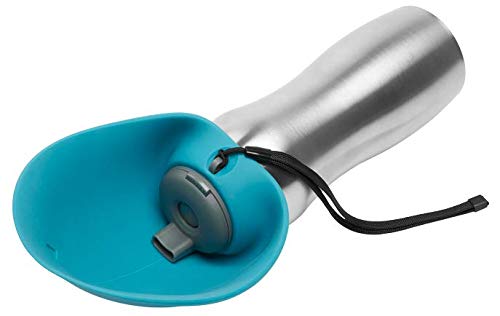 Messy Mutts Stainless Steel Travel Water Bottle with Silicone Flip Up Bowl | Pet Travel Necessity | Camping, Hiking… - Image 2