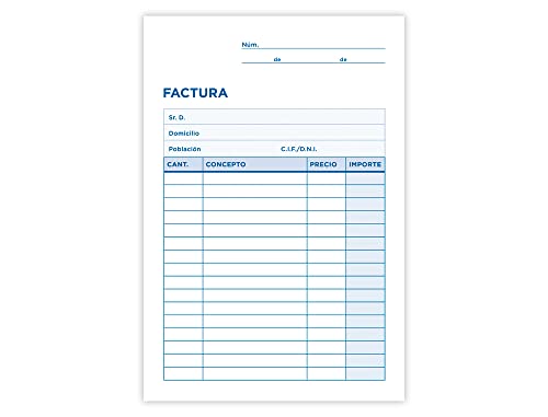 Talonario liderpapel facturas 8º original y copia t201 sin i.v.a.