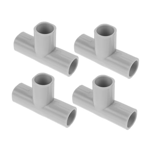 Toyvian 4 Piezas barandilla de Accesorios de Piscina Grifo enchufar Tubo Accesorios para Vallas de Juegos Conector de tubería de plástico Montaje de PVC Educación física Light Grey
