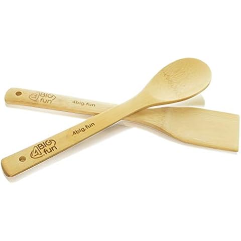Juego de cucharas de cocina de bambú, 30 cm Cover