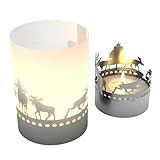  Elch Tube Teelicht Schattenspiel – Motivkerze für zauberhaftes Raumambiente, Elch-Dekoration für Naturliebhaber und Geschenkidee