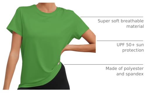 Image of KevaMolly Workout Tops for Women UPF50+ Breathable Loose Fit Yoga T Shirts Short Sleeve Running Gym Athletic Tee Top