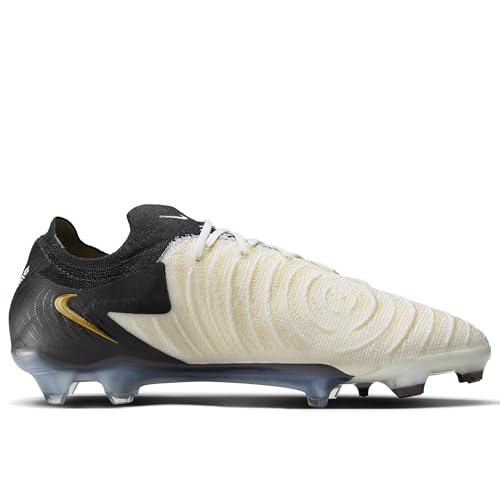 Nike Phantom GX 2 Elite FG Low-Top Soccer Cleats (FJ2559-100, WHITE/BLACK-MTLC GOLD COIN) Size 73