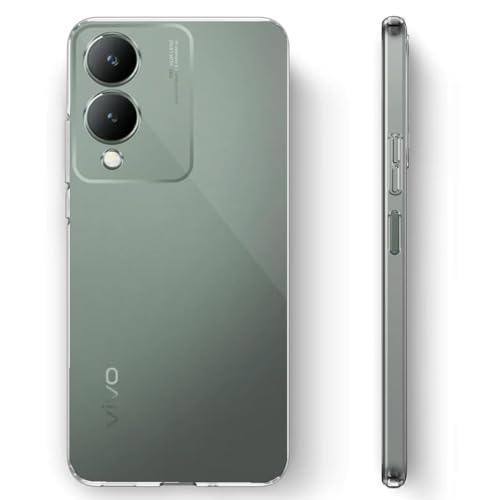 Image of COVERBLACK Rubber Silicone Back Cover for Vivo Y17s - Transparent