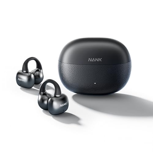 NANK Clip Super Clip on Earbuds, Open Ear Headphones Bluetooth 5.4 Clip-on Earbuds, 5.1g Ultra-Light, Clear Sound Quality, IPX5 Waterproof, 32H Long Battery Life, Secure Comfort for Sports & Daily Use