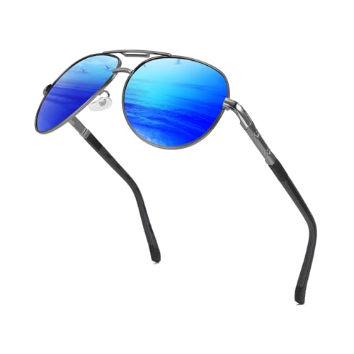 Image of Karsaer Polarized Aviator Sunglasses for Men Stylish 100% UV 400 Protected Metal Frame Style Classic Pilot Women Glasses E1376
