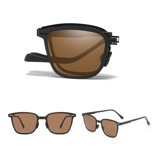 Foldable Sunglasses for Women & Men - Tinted Polarized Ultra Lightweight Folding Sun Glasses for Travel Driving