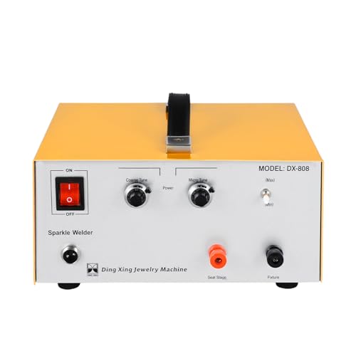 Portable Spot Welding Machine Gold Silver Jewelry Spot Welding Tool 80A 110V Spot Welding Machine Jewelry Spot Welder Pulse Sparkle for Gold Silver Steel Platinum (Yellow)
