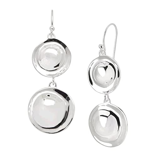 Silpada 'Retro Revival' Double Circle Drop Earrings in Sterling Silver