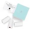 Phomemo M02 Mini Sticker Printer - Bluetooth Thermal Printer with 3 Rolls White Sticker Paper, Compatible with iOS + Android for Learning Assistance, Study Notes, Journal, Fun, Work