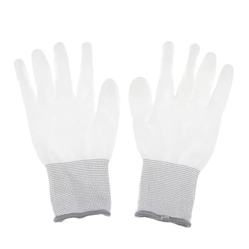 Guantes antiestáticos de 2 piezas Guantes de trabajo electrónicos ESD antiestáticos Recubiertos de PU Palma recubierta antideslizante para protección de los dedos(L)