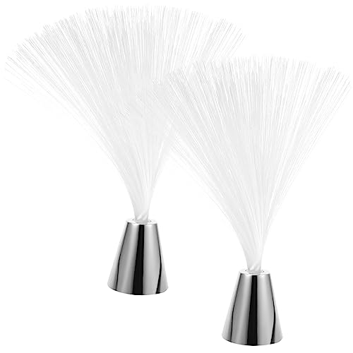 Veemoon Led Fiber Lamp 2pcs Fiber Optic Light Battery-Operated Lights Decorative Neon for Wedding Party Christmas Home Decor