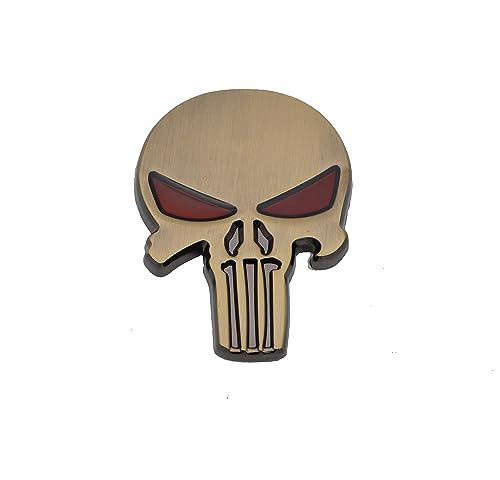 Image of VRT 3D Chrome Emblem Automotive Car, Bike Badges Logo Self Adhesive Sticker (Skull, Bronze)