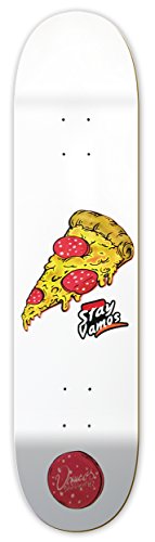 Vamos Skateboards | Premium Skateboard Deck | 100% Canadian Hardrock Maple | mit Griptape | Diverse Größen und Designs (8,0, Pizza) Cover