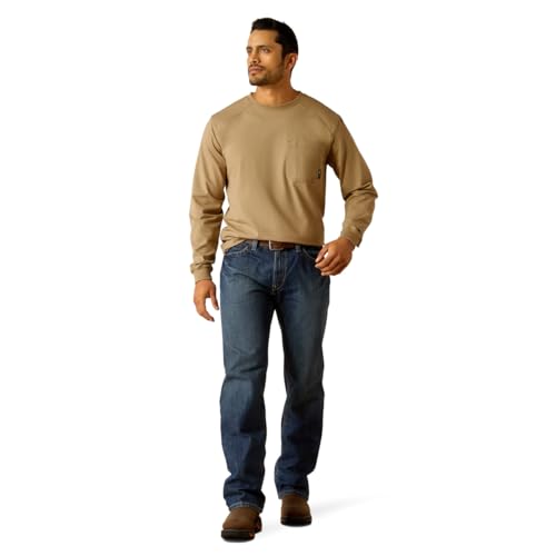 Image of ARIAT Men's Fire Resistant Pima T-Shirt, Field Khaki, 3X-Large Tall