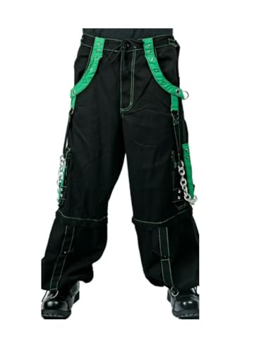 Mens Gothic Bondage Rave Shorts Gothic Biker Cyber Emo Skater Goth Pants