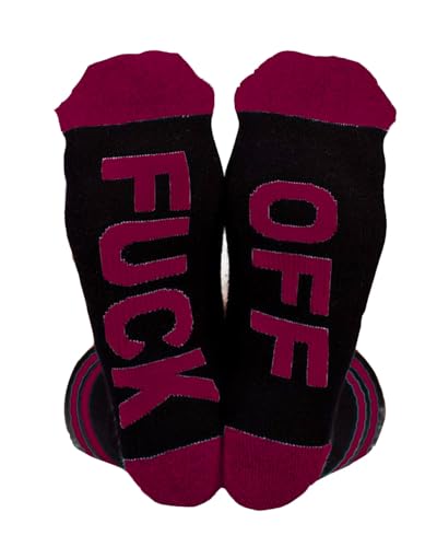 Coshang Fuck Off Socks Funny Funky Cotton Novelty Casual Crew Socks Gag Dress Tube Stocking Christmas Gifts