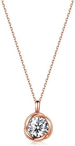 （04:30時点） [Free bird] ネックレス レディース ピアス セット 「バラのキッス」 最高級 ジルコニア ペンダント シルバー クリスマス 誕生日 記念日 母の日 プレゼント人気（ぜひ動画ご覧） (ピンクゴールド)