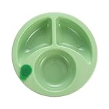 KUYYFDS Hot Water Plate Plastic Food Warming Plate for Baby Suction Cup Anti Slip Divided Plates Kids Feeding Plates Green Dinner Plates