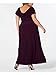 Alex Evenings Women's Long Cowl Neck Mother of The Bride Dress, Wedding Guest Gown Size, Eggplant Plus, 24 Plus