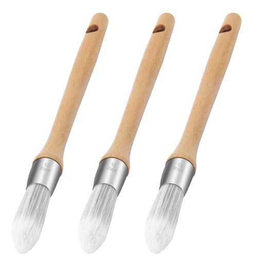 Mingqieven 3 Pcs Trim Brush 0.75 Inch Small Paint Brush Round Trim Brush Corner Paint Brush For House Wall Edges Coloring Of Wooden Furniture And Home Decoration #TOP30