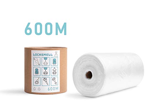 LOCKSMELL Nappy Bin Liners Compatible con los cartuchos Tommee Tippee Sangenic, Angelcare & Litter Locker II + TUBO DE RECAMBIO (600 m)